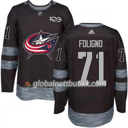 Blue Jackets Hockeydrakt Nick Foligno 71 1917-2017 100th Anniversary Svart Adidas Authentic - Herre